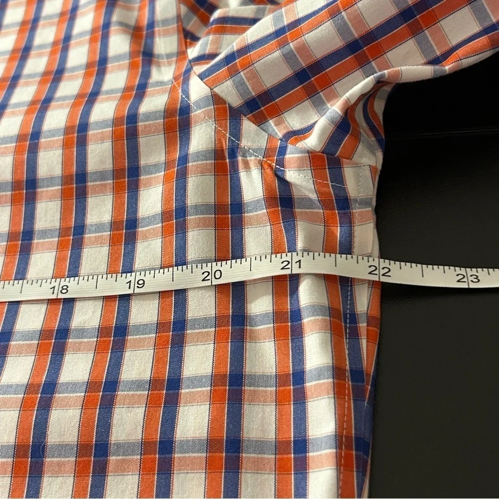Banana Republic Non-Iron Slim Fit Button Down Shirt Men's Sz Med Holiday Orange